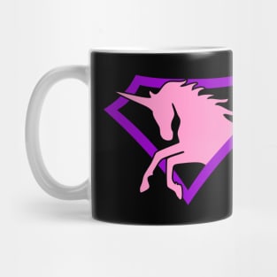 Unicorn jumps out of a triangular frame Mug